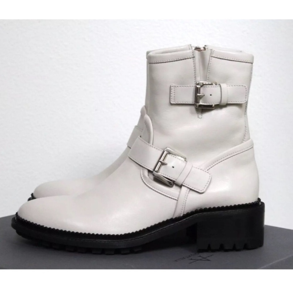 Aquatalia Women's Cream Combat Boots